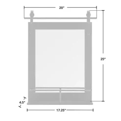 Black Barn Door Wall Mirror with Shelf