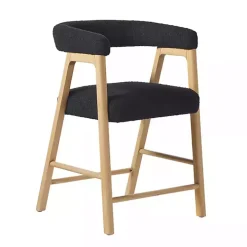 Black Boucle Curved Back Ezra Counter Stool