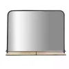 Black Brown Metal Shelf Horizontal Wall Mirror
