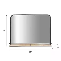 Black Brown Metal Shelf Horizontal Wall Mirror