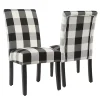 Black Buffalo Check Dining Chairs, Set of 2