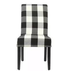 Black Buffalo Check Dining Chairs, Set of 2