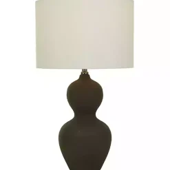 Black Ceramic Hourglass Simple Large Table Lamp