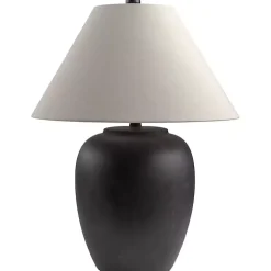 Black Ceramic Round Table Lamp