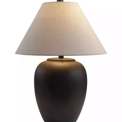 Black Ceramic Round Table Lamp