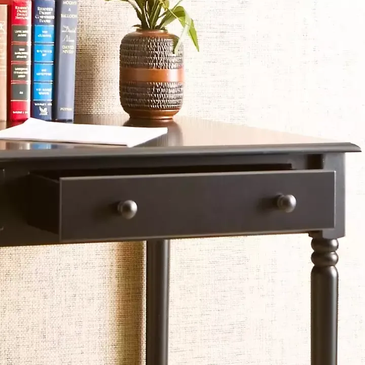 Black Classic 2-Drawer Wood Desk