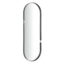 Black Cut Metal Gold Accents Oblong Wall Mirror