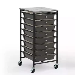 Black 8-Drawer Rolling Storage Cart
