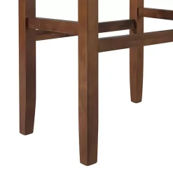 Black Faux Leather Madison Walnut Bar Stool