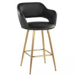 Black Faux Leather Marge Counter Stools, Set of 2