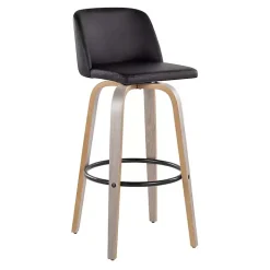 Black Faux Leather Torino Bar Stools, Set of 2