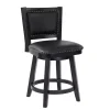 Black Faux Leather Upholstered Counter Stool