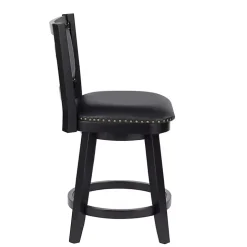 Black Faux Leather Upholstered Counter Stool