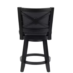 Black Faux Leather Upholstered Counter Stool