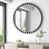 Black Foiled Beaded Wall Mirror, 36 in.