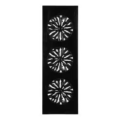 Black Handcarved Wood Floral Wall Plaque