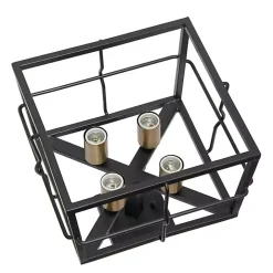 Black Ironhouse Flush Mount Light