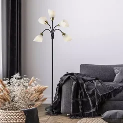 Black 5-Light Adjustable Tree Floor Lamp