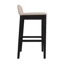 Black Lowback Padded Bar Stool
