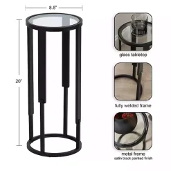 Black Metal & Glass Ravalli Drink Table