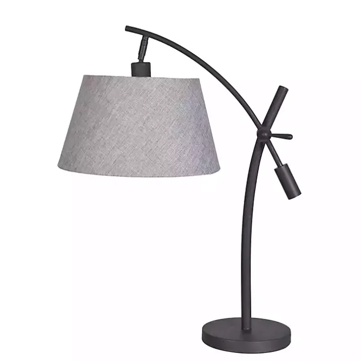 Black Metal Adjustable Task Shade Table Lamp