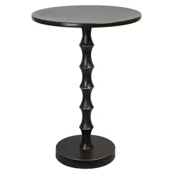 Black Metal Bamboo Accent Table
