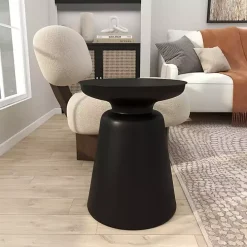 Black Metal Bell Shaped Accent Table