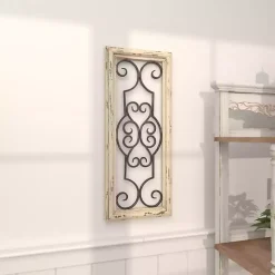 Black Metal Farmhouse Scroll Wall Plaque