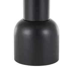 Black Metal Rattan Pedestal Accent Table, 16 in.