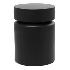 Black Metal Round Drum Accent Table