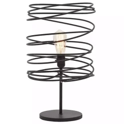 Black Metal Swirl Table Lamp