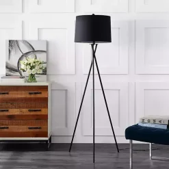 Black Metal Tripod Twist Floor Lamp