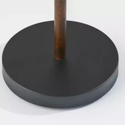 Black Metal Walnut Flare Pulls Floor Lamp