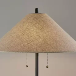 Black Metal Walnut Flare Pulls Floor Lamp