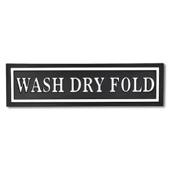 Black Metal Wash Dry Fold Wall Sign