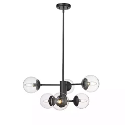 Black Mod 5-Arm Globe Chandelier