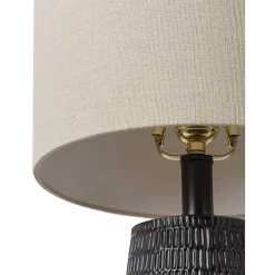 Black Modern Etched Table Lamp