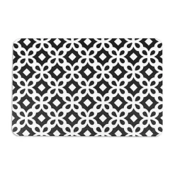 Black Patterned Stone Bath Mat