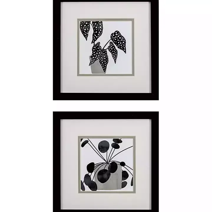 Black Plantling II Framed Art Prints, Set of 2
