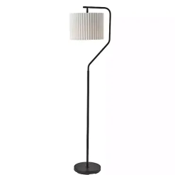 Black Pleated Shade Floor Lamp