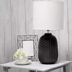 Black Purled Ceramic Table Lamp