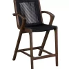 Black Rope and Brown Wood Counter Stool