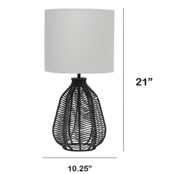 Black Rope Woven Table Lamp