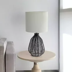 Black Rope Woven Table Lamp