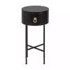 Black Round Decklyn Accent Table
