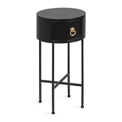 Black Round Decklyn Accent Table