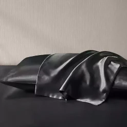 Black Satin King 2-pc. Pillow Case Set