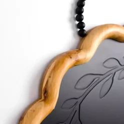 Black Scalloped Monogram A Wall Plaque