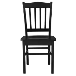 Black Shaker Wood Dining Chairs, Set of 2