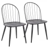 Black Spindle High Back Dining Chairs, Set of 2